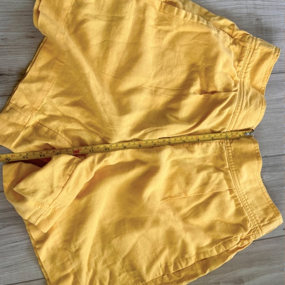 High Waisted Yellow Summer Staple Shorts - Picture 3 of 16
